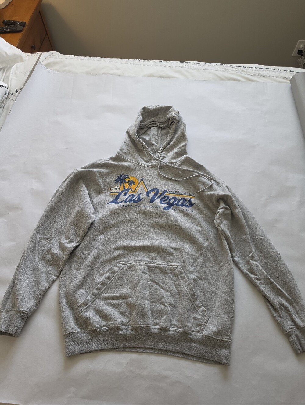 Gray Las Vegas Graphic Hoodie - Casual Pullover